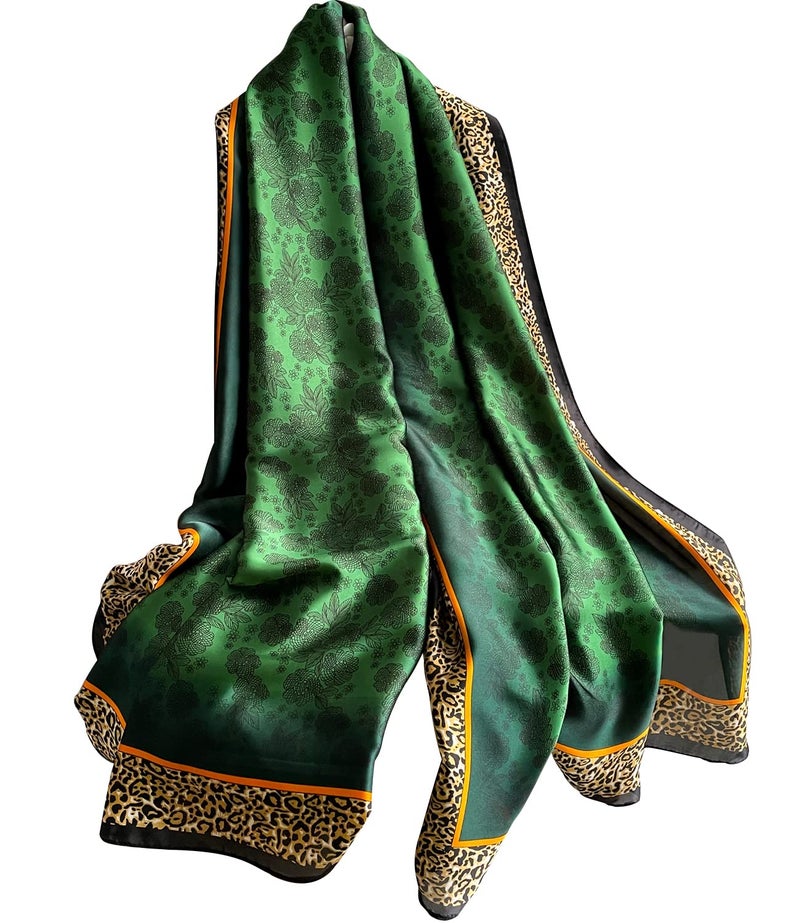 NUWEERIR Womens 100% Large Mulberry Silk Scarf Long Satin Scarf Fashion Lightweight Wraps - Image 1